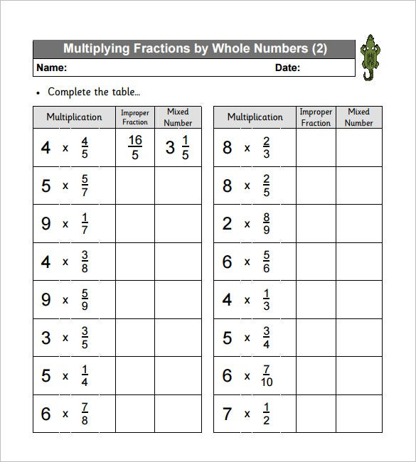 Multiplying Fractions Worksheets 6th Grade Pdf