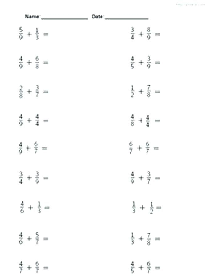 Fractions Worksheets Grade 6 Pdf