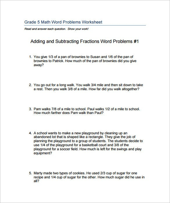 15 Adding And Subtracting Fractions Worksheets Free PDF Documents 