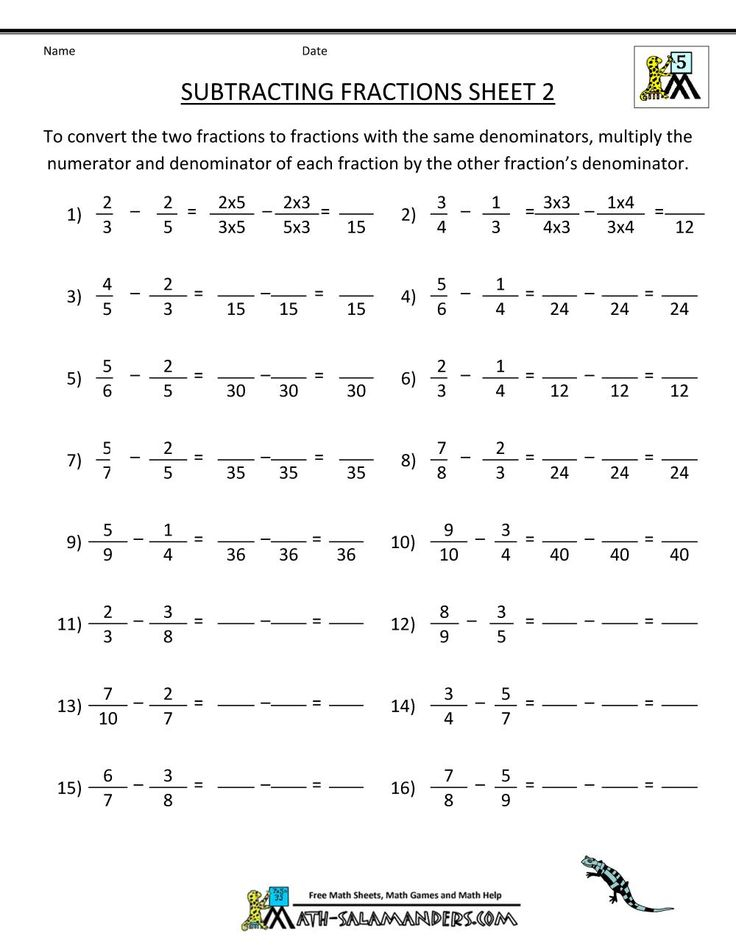 16 Printable Math Worksheets For 5th Grade Fractions Fractions 