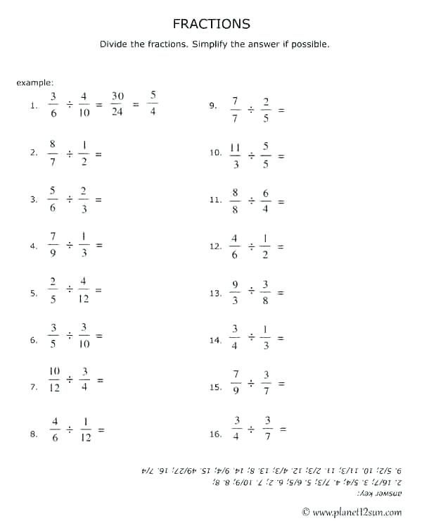 Add Subtract Multiply Fractions Mixed Worksheet