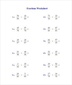 23 Sample Adding Fractions Worksheet Templates Free PDF Word