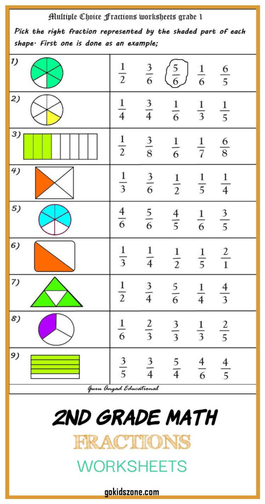 2nd Grade Fractions Worksheet Worksheet For Education