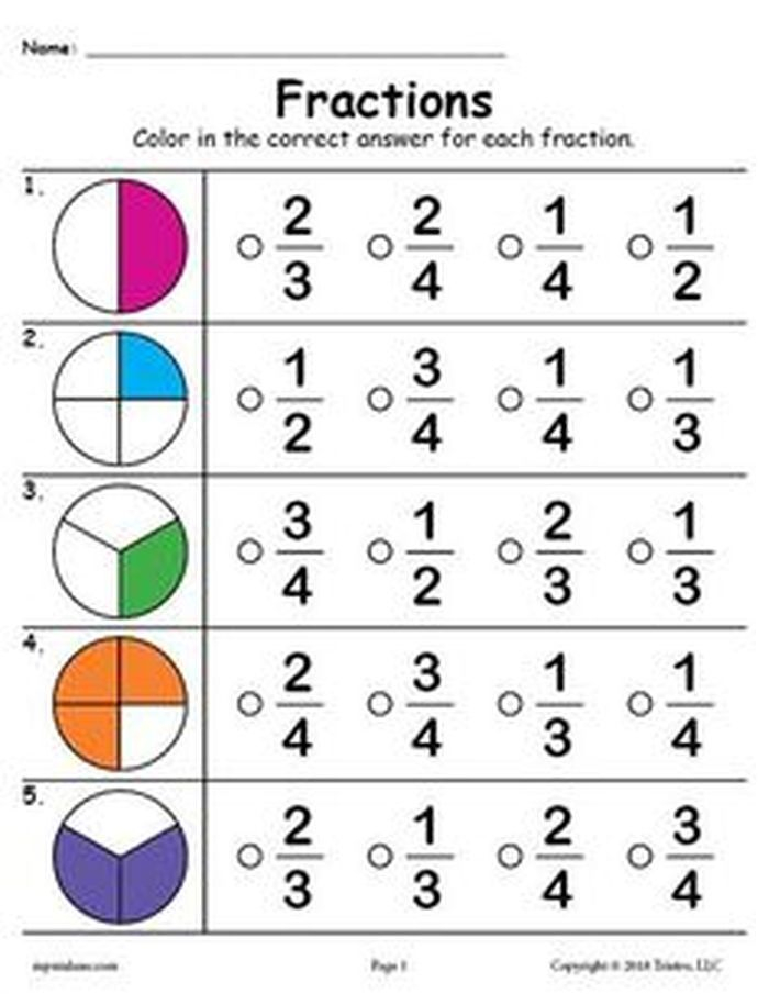 2nd Grade Adding Fractions Worksheets