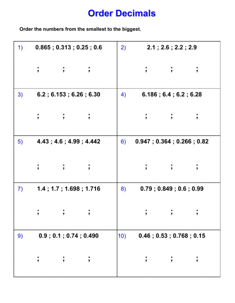 39 Compare And Order Fractions And Decimals Worksheet Combining Like 