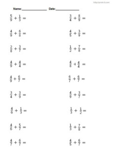 3rd Grade Adding And Subtracting Fractions With Unlike Denominators