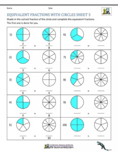 3rd Grade Equivalent Fractions Worksheets Grade 3 Try This Sheet