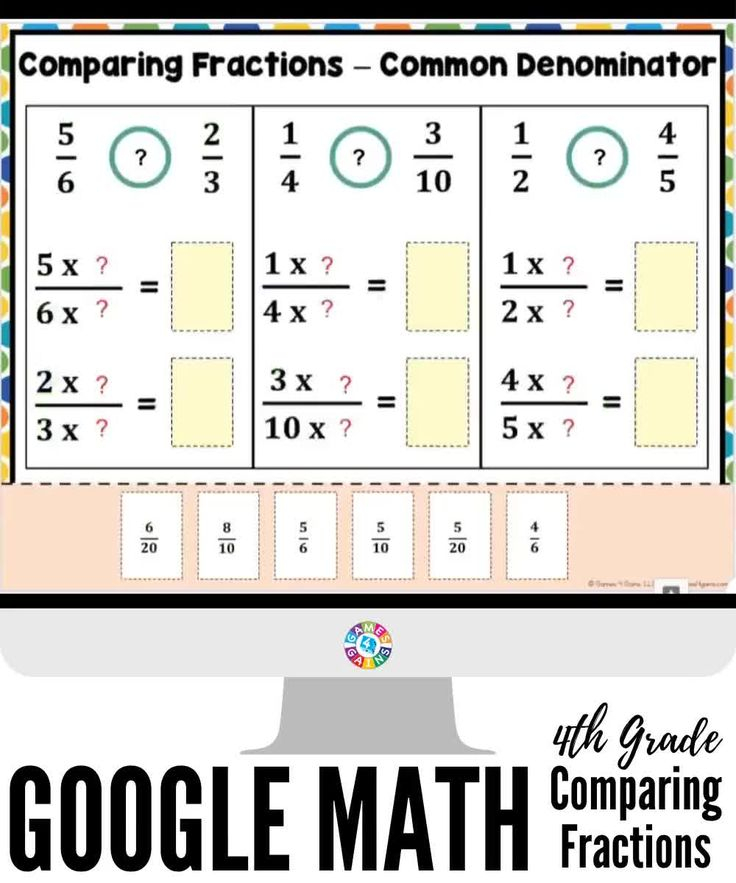 4th Grade Comparing Fractions With Unlike Denominators 4 NF 2 Google 