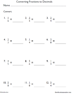 4th Grade Converting Fractions To Decimals EduMonitor