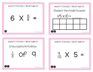 4th Grade Multiply Fractions By Whole Numbers Task Cards The Teacher