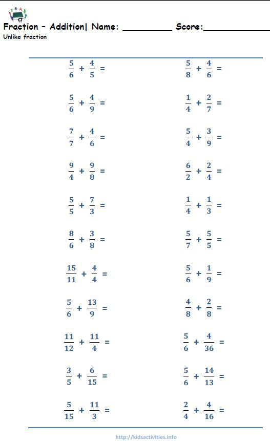 5th Grade Math Worksheet Fractions Worksheets For All Free Worksheets 