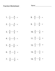 6th Grade Math Worksheets Fractions Learning Printable