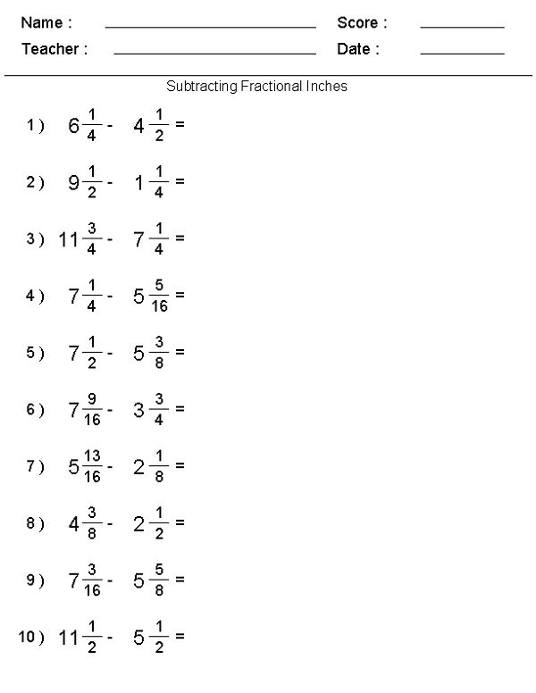 8th Grade Math Fractions Worksheets