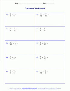 9 8Th Grade Math Fractions Worksheet Fractions Worksheets Math