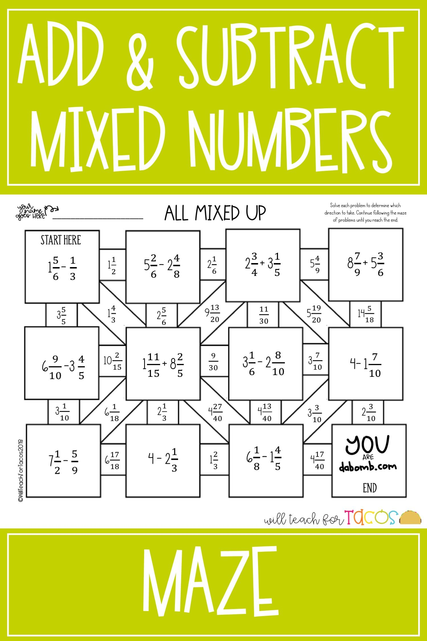 5th Grade Add 3 Mixed Fractions Worksheets