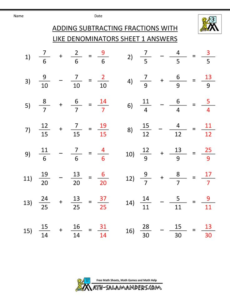 Adding And Subtracting Fractions Adding Subtracting Fractions Like 