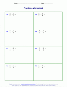 Adding And Subtracting Fractions With Uncommon Denominators Worksheets