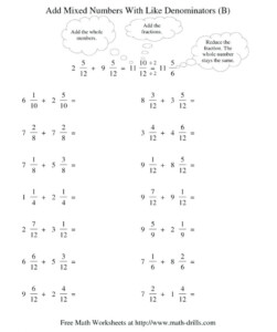 Adding And Subtracting Improper Fractions Worksheet Fraction