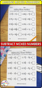 Adding And Subtracting Mixed Numbers Super Teacher Worksheets Cynthia