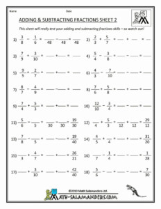 Adding And Subtracting Rational Numbers Worksheet 7th Grade Pdf