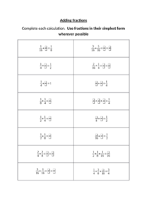 Adding Fractions Mastery Style Worksheet With Answers Teaching