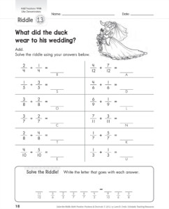 Adding Fractions With Common Denominators Math Fractions Fractions