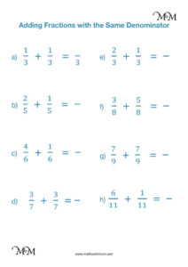 Adding Fractions With Common Denominators Maths With Mum