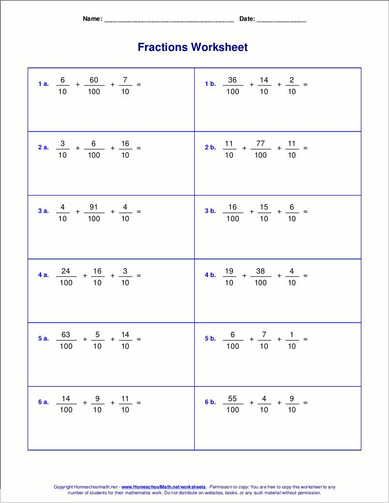 Adding Mixed Fractions Worksheets Pdf