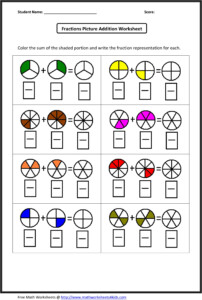 Adding Fractions Worksheets Fractions Worksheets Math Fractions