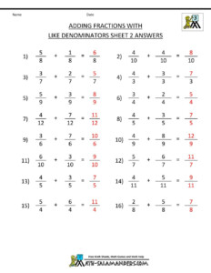 Adding Subtracting Multiplying And Dividing Fractions Worksheet Pdf