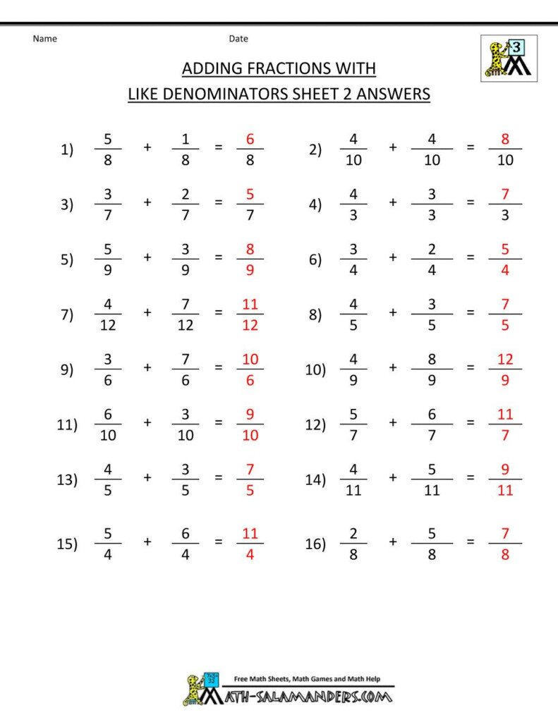 Adding Subtracting Multiplying And Dividing Fractions Worksheet Pdf 