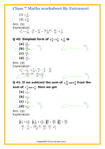 CBSE Class 7 Maths Worksheet For Chapter 2 Fraction And Decimals