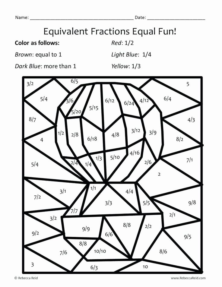 3rd Grade Fraction Coloring Worksheets