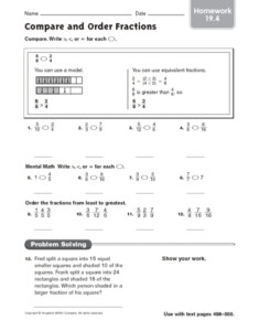 Compare And Order Fractions Decimals And Percents Worksheets Pdf