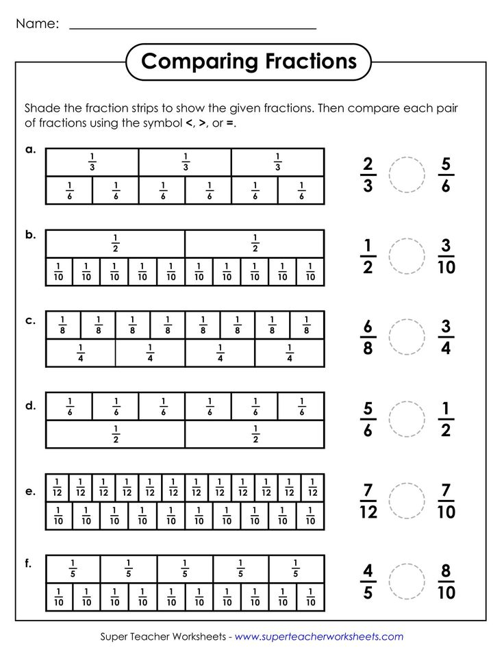 Comparing Fractions Worksheet 3rd Grade Paring Fraction Worksheet For