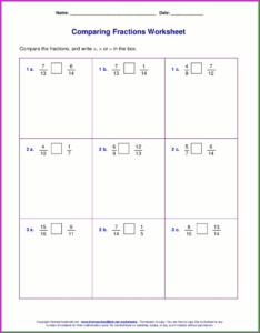 Comparing Fractions Worksheet 4th Grade Answer Key Worksheet Resume