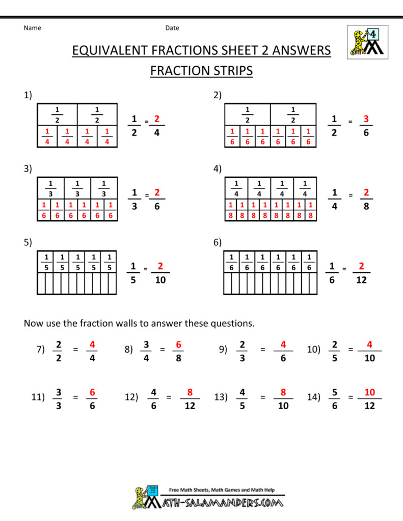 Comparing Fractions Worksheet 4th Grade Answer Key Worksheets Free 