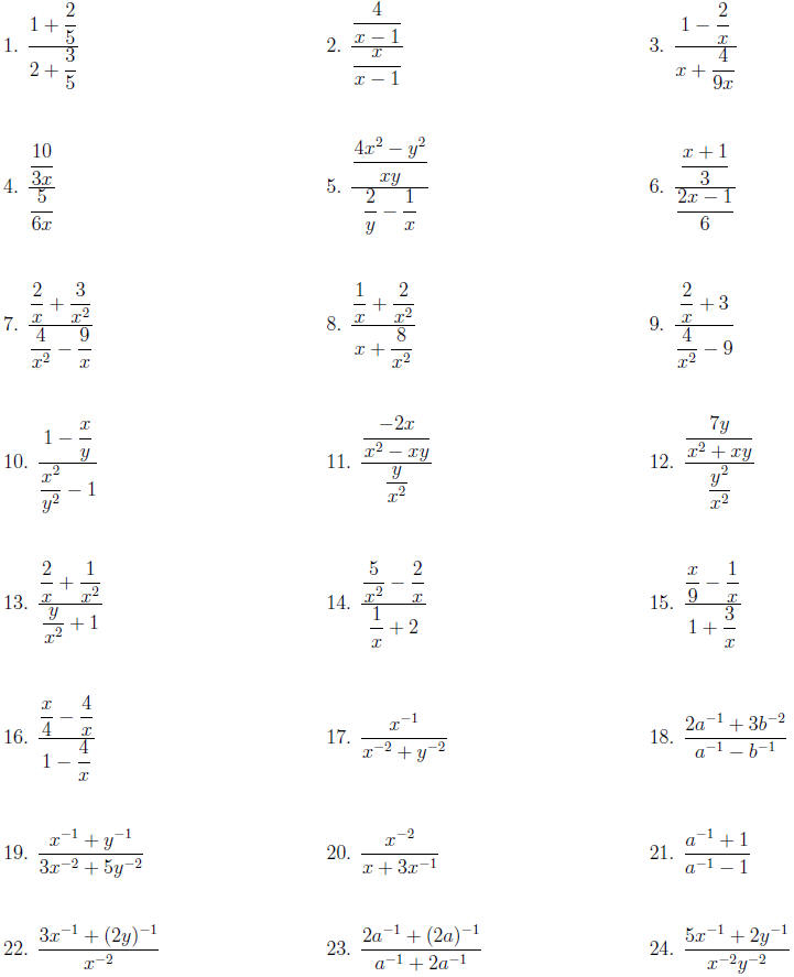 Complex Fractions Worksheet 7th Grade Pdf