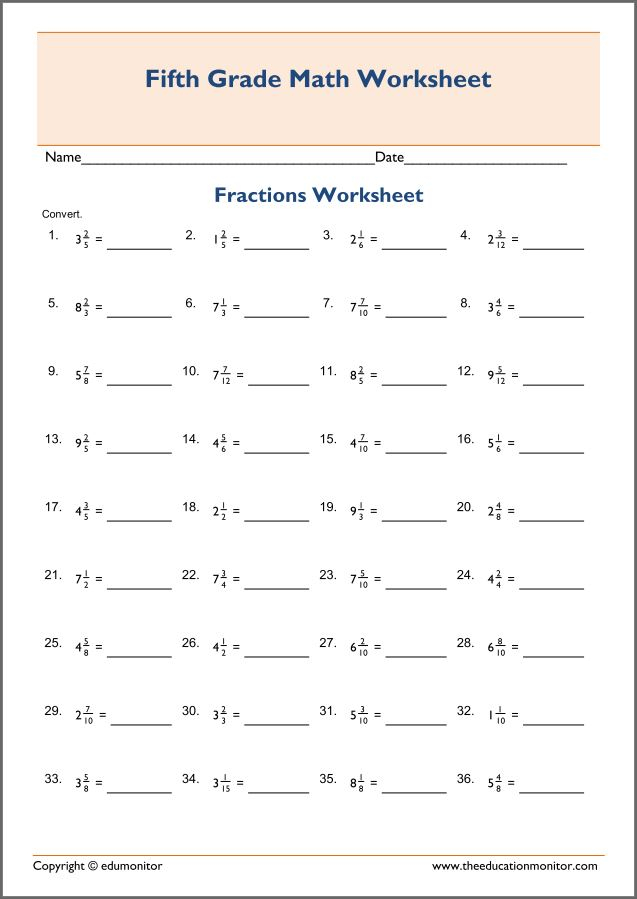 Converting Mixed Fractions To Decimals Worksheet