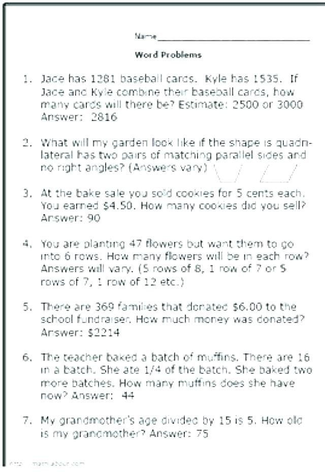 Decimal Word Problems Worksheet Fractions Word Problems Worksheets 