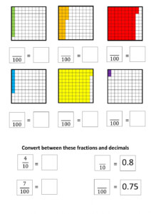 Decimals Tenths And Hundredths Worksheet