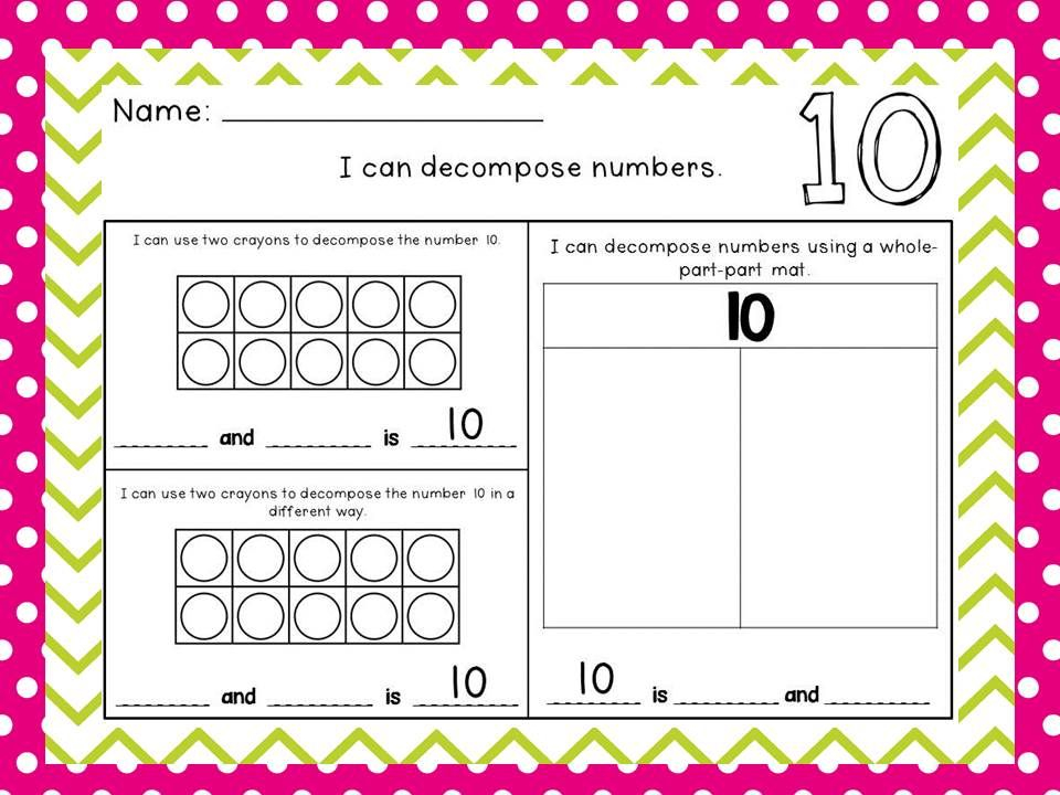 Decomposing Numbers 1 20 Worksheets Third Grade Math Worksheets Math 