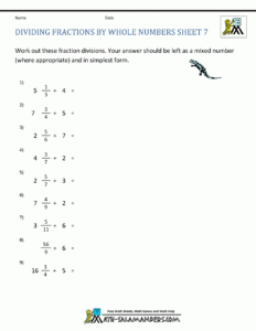 Dividing Fractions By Whole Numbers