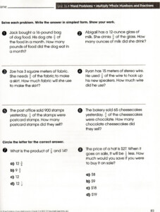 Dividing Fractions Word Problems 6th Grade Worksheets Briefencounters