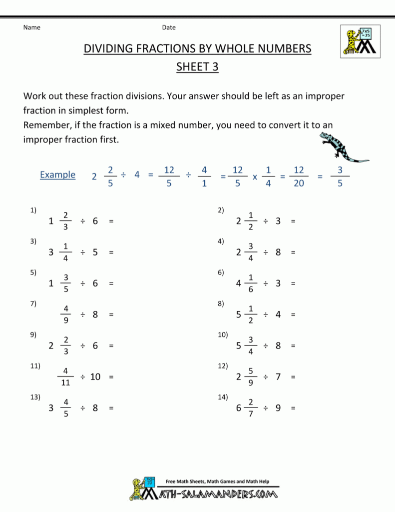 Dividing Fractions Worksheet 8th Grade Thekidsworksheet