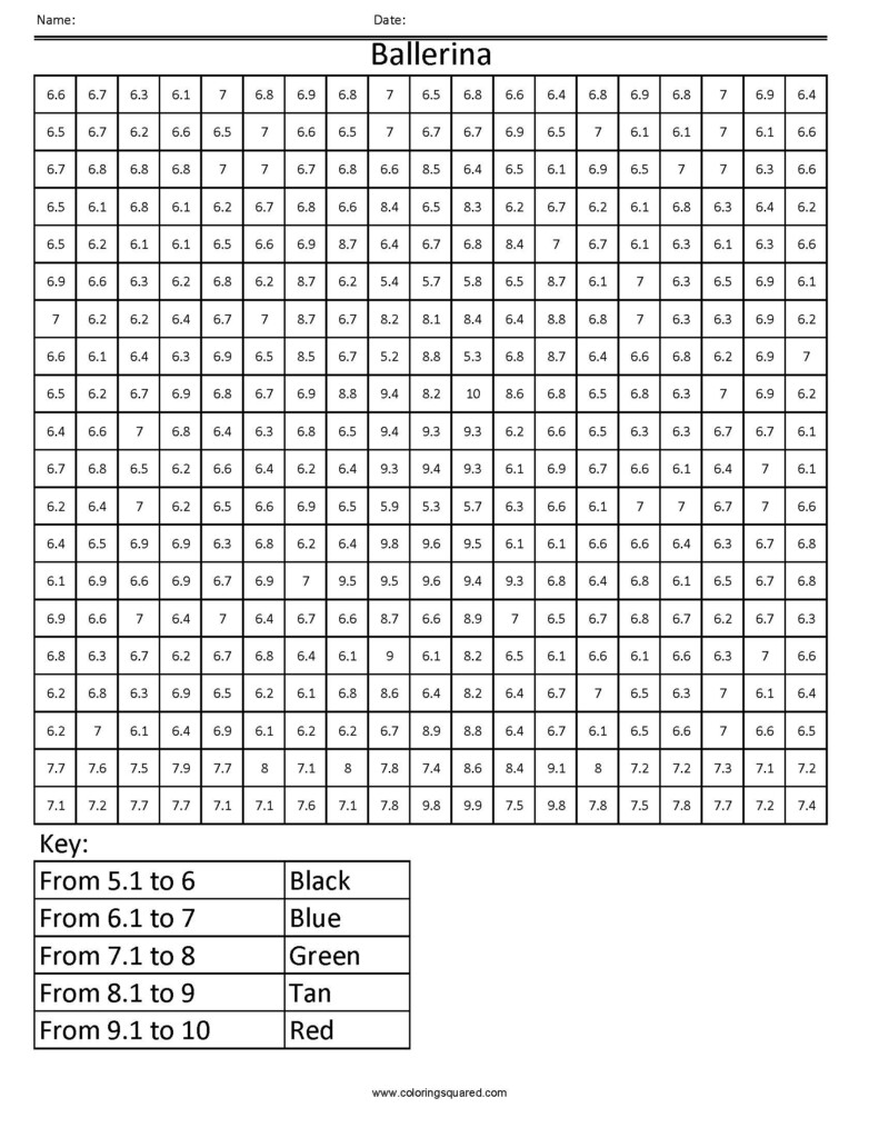 DPC2 Ballerina Common Core Coloring Fractions Decimal Percent 