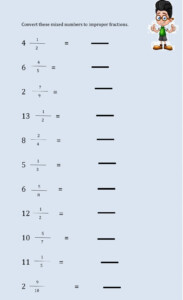 Ejercicio De Converting Mixed Number To Improper Fraction