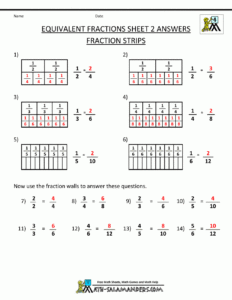 Equivalent Fractions Grade 5 Fractions Worksheet 5th Grade Adding And