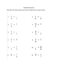 Equivalent Fractions Online Activity For Grade 10