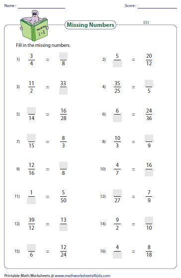 Finding Equivalent Fractions Worksheet 4th Grade